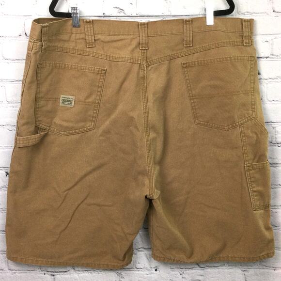 Wrangler Men's Utility Carpenter Flat Front Work Shorts Brown Size 46 - Picture 3 of 10